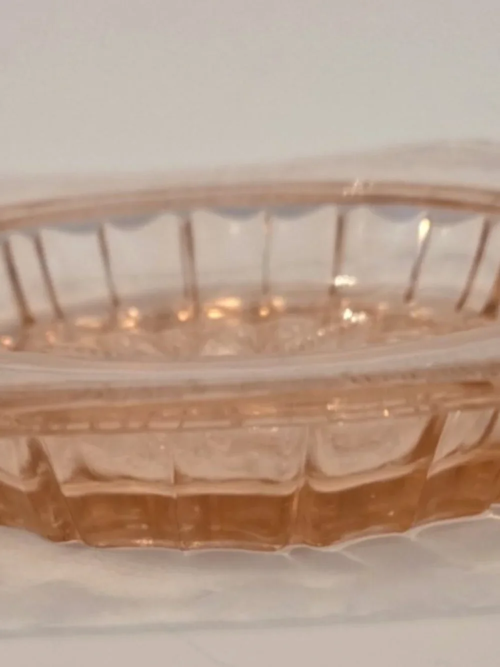 Vintage Jeannette Adam Pattern Pink Depression Glass Butter Dish NO Lid 6
